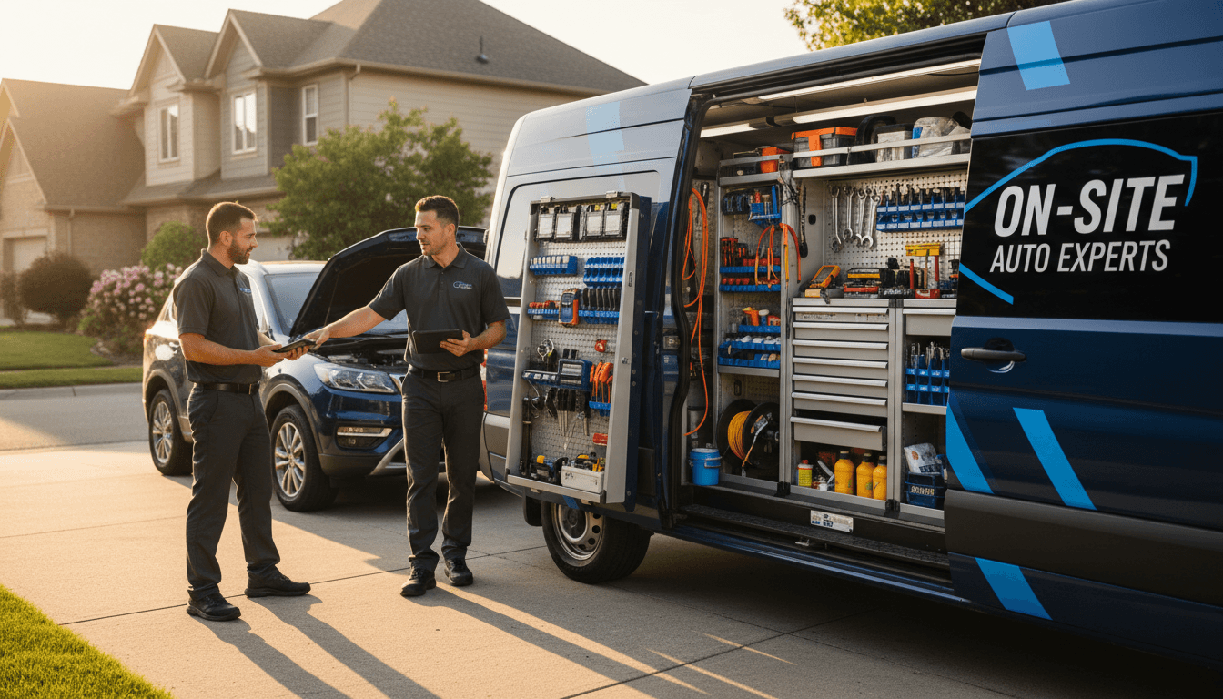 Mobile repair van equipped and ready for on-site service